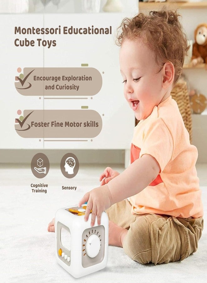 Estervig Montessori Busy Cube Toddler Toy 6 in 1 Activity Sensory Board Fine Motor Skills Hand Eye Coordination Educational Gift (Multicolor) - Image 2
